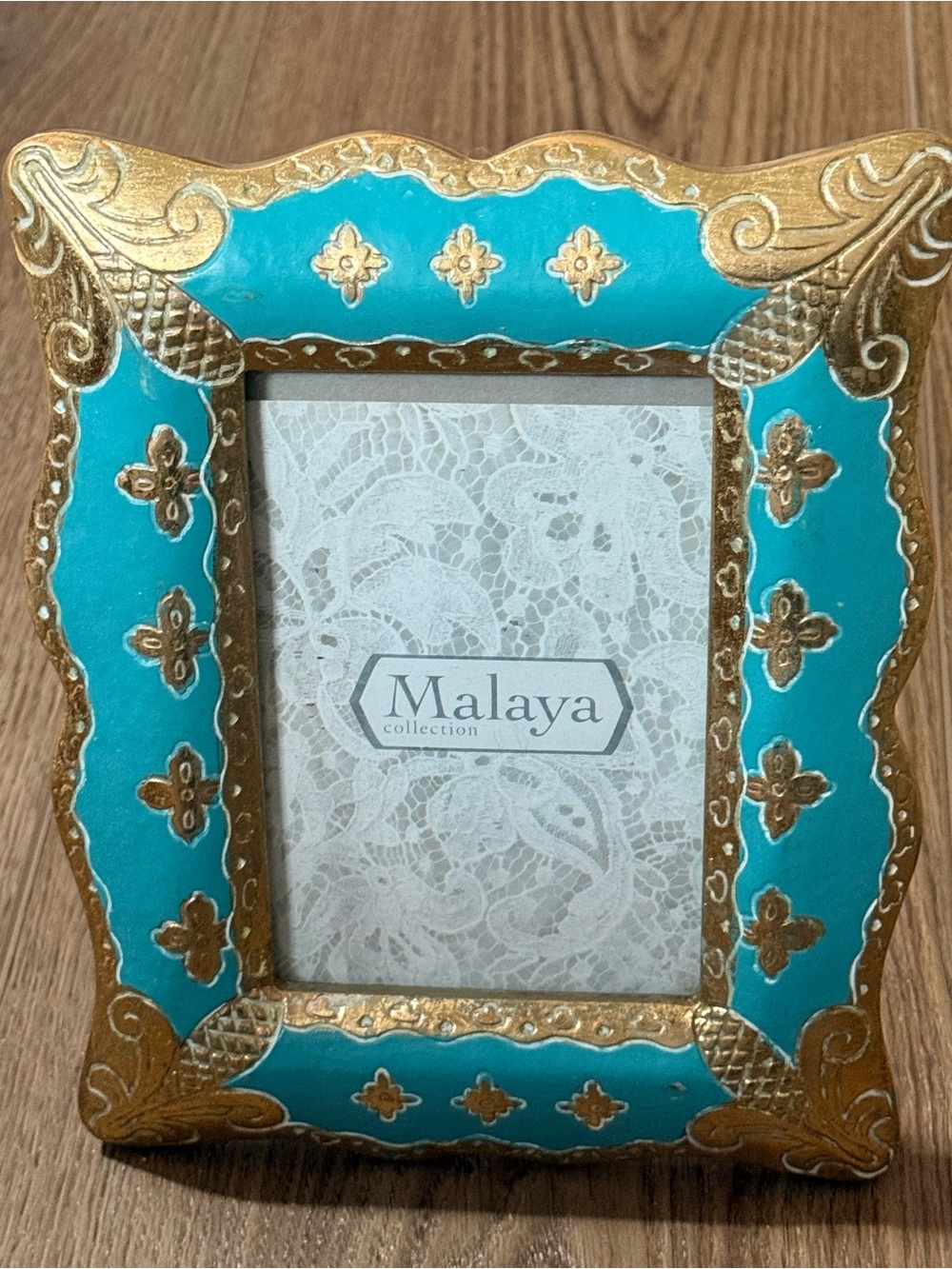 Turquoise and Gold Decorative Picture Frame